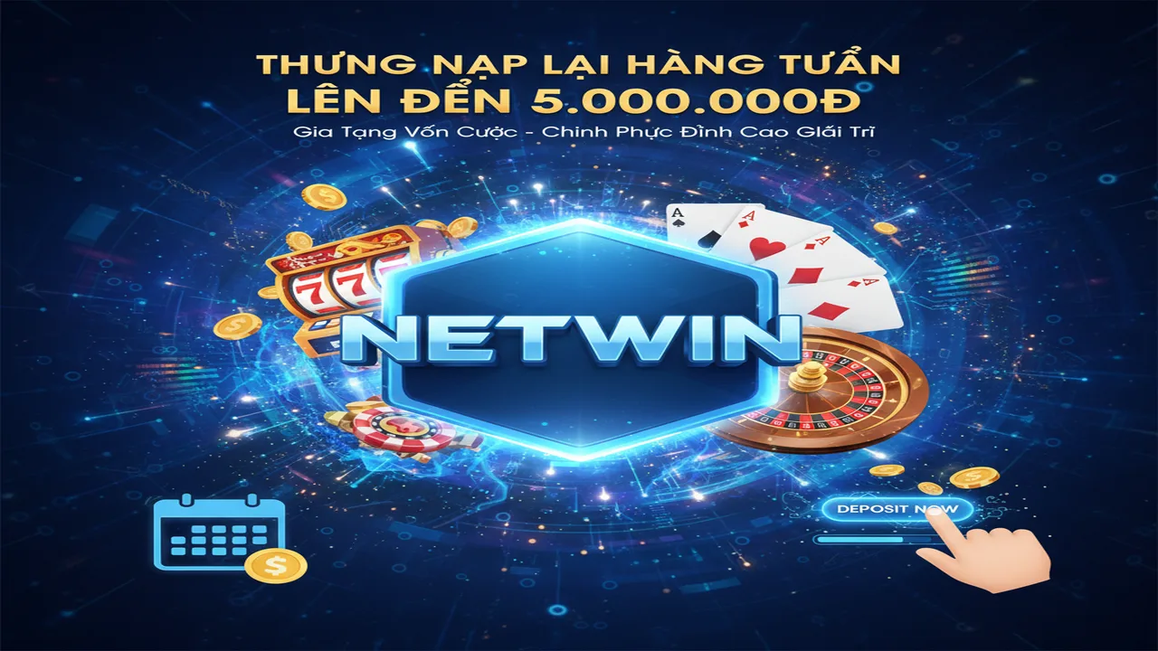 Thưởng nạp lại hàng tuần lên đến 5.000.000đ Netwin